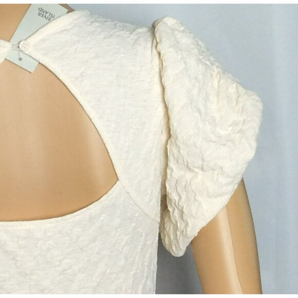 River Island Women's Beige Fit & Flare Baby Doll Cut Out Back Dress Size 6 US Ne - Picture 6 of 15